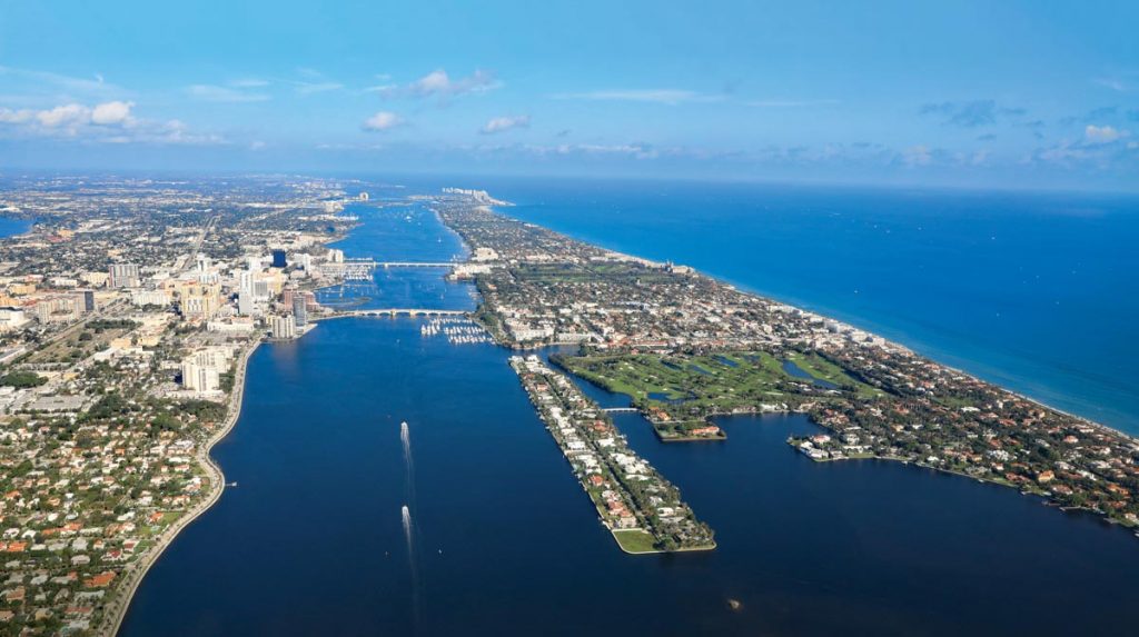 An aerial view of West Palm Beach. Photo courtesy of Adobe Stock